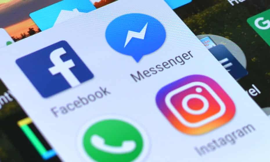 Facebook, Messenger and Instagram apps on an Android device