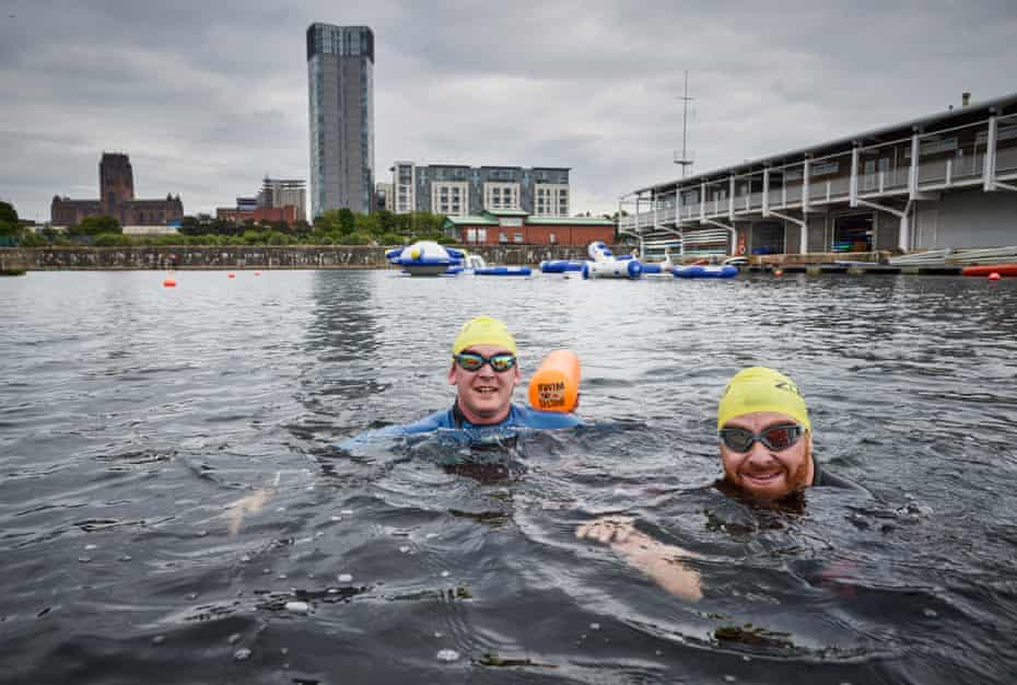 Residents and support workers from Tom Harrison House, Addiction Recovery Programme for military veterans, have come to swim at the Liverpool Watersports Centre which is run by Local Solutions social enterprise. These men are training for triathalon in Wales this autumn where they will compete to raise money and awareness for Tom Harrison House. Liverpool