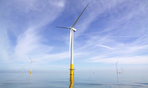 Wind turbines on the Kentish Flats Offshore Windfarm.