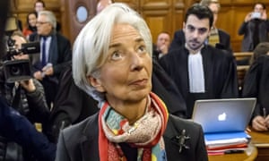Christine Lagarde appearing in court in Paris on 12 December.