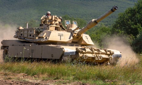 An M1 Abrams tank assigned takes part in a training exercise at Novo Selo, Bulgaria.