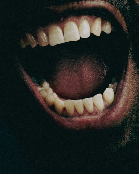 Sipho Chaine of South Africa bares his teeth.