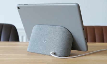 The Pixel is docked at the back of the tablet.