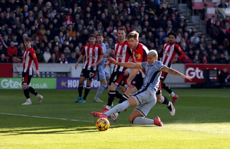 Tottenham Hotspur's Richarlison misses a chance.