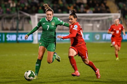 Heather Payne successful action for Republic of Ireland against Turkey