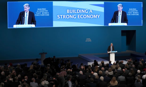 Philip Hammond delivering his conference speech.