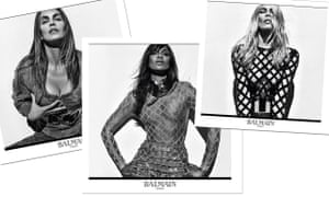 Cindy Crawford, Naomi Campbell and Claudia Schiffer in Balmain’s spring/summer 2016 campaign