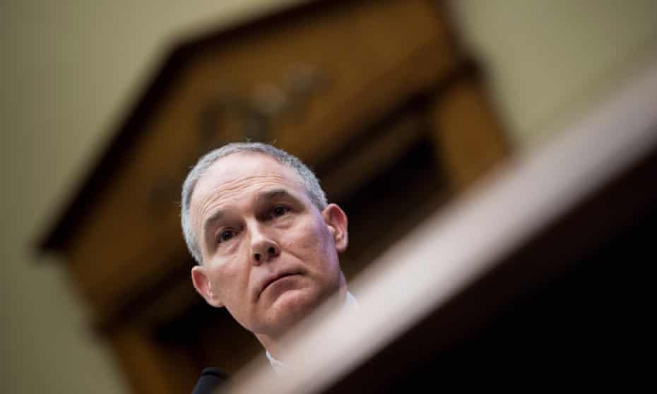 Scott Pruitt listens during a hearing before the House energy and commerce committee on 26 April.