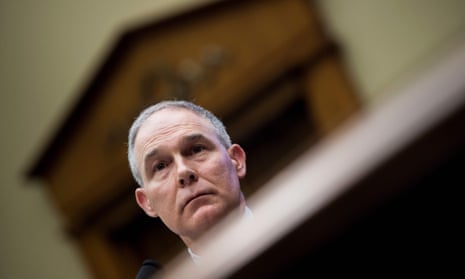 Scott Pruitt listens during a hearing before the House energy and commerce committee on 26 April.