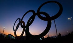Silhouette of the Olympic Games logo in Rio