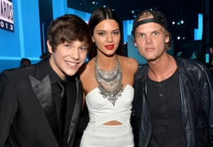 ‘House music is losing all its melody as it becomes more about how dirty the drop is and how energetic it is. It loses touch with what music really is.’ Austin Mahone, Kendall Jenner and Avicii at the 2013 American Music Awards.