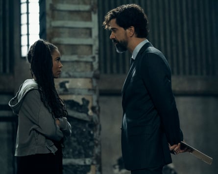Jaz Sinclair as Marie Moreau and Hamish Linklater as Dean Cipher in Season two of Gen V.