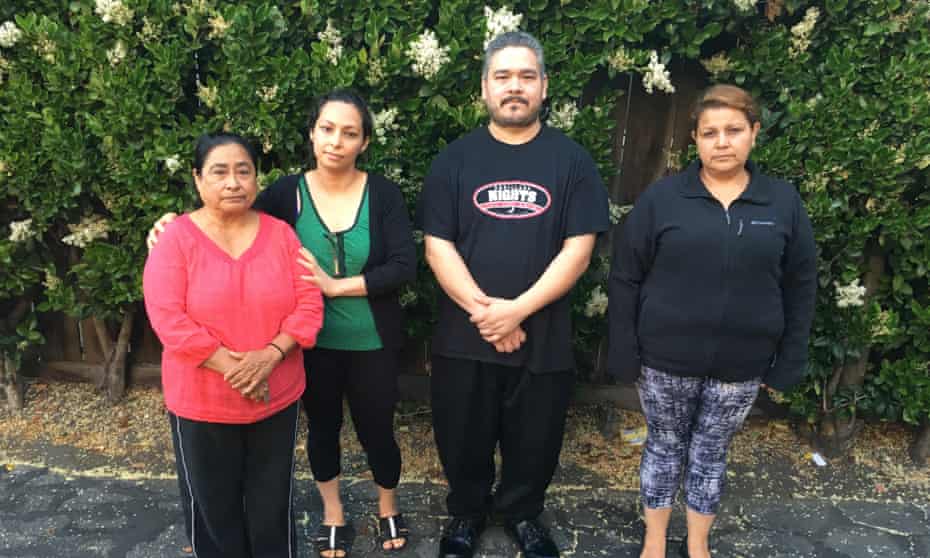 From left: Teresa Rivas, Sandra Zamora, Luis Carriel, and Eisabel Coronel are all facing rent increases from their longtime homes in Menlo Park. 
