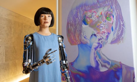 This is how I see myself … Ai-Da the robotic artist with a self-portrait.