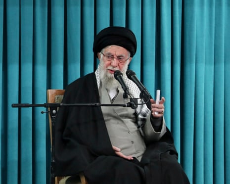 Ali Khamenei meeting a group of officials, in Tehran on 8 March 2025.