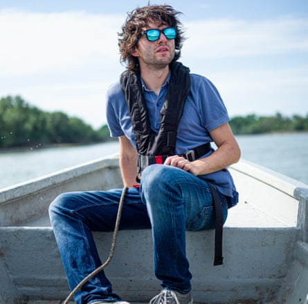 Boyan Slat, founder of Ocean Cleanup, wears sunglasses made from reclaimed plastic waste