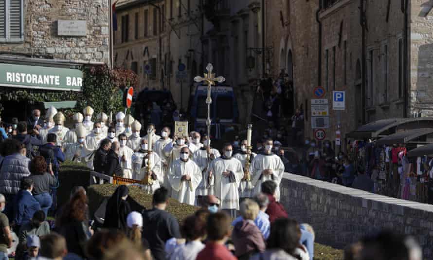 A procession in the streets of Assisi