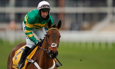 Nico de Boinville riding Champ in the The Betfair Game Spirit Chase at Newbury on Sunday.