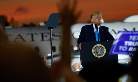 Donald Trump speaks to supporters at a campaign rally at Arnold Palmer regional airport on 3 September 2020 in Latrobe, Pennsylvania. 