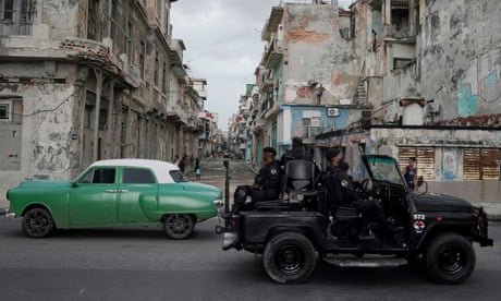 A special forces patrol in central Havana on 13 July after the protests.