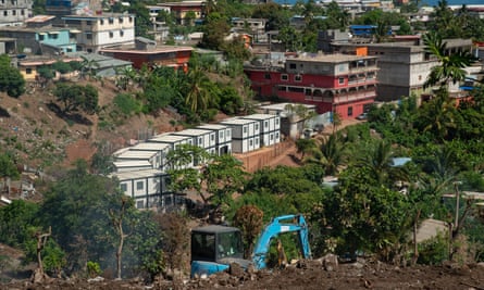 Destruction of the Mavadzani shantytown on the hills of the village of Koumgou in Mayotte