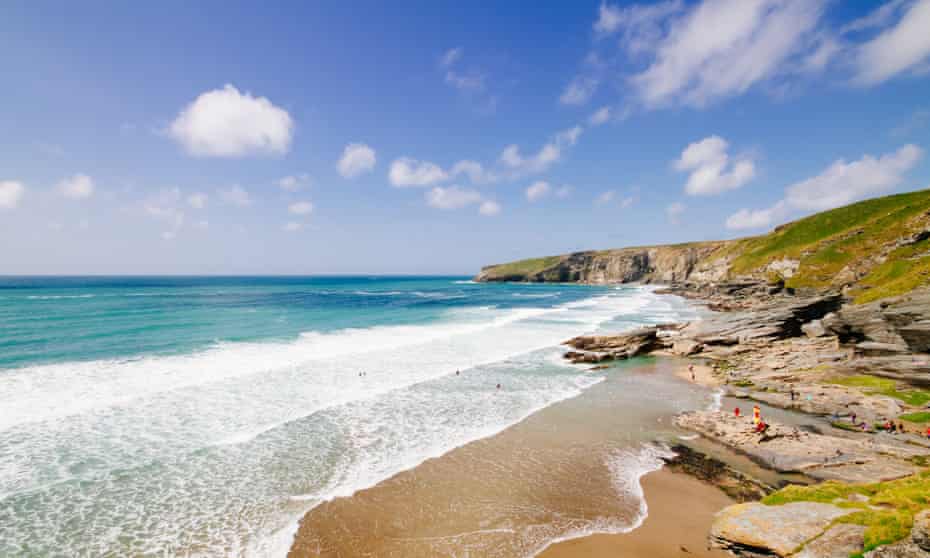 ساحل Trebarwith Strand ، نزدیک Tintagel ، کورن وال.