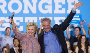 Hillary Clinton and Tim Kaine