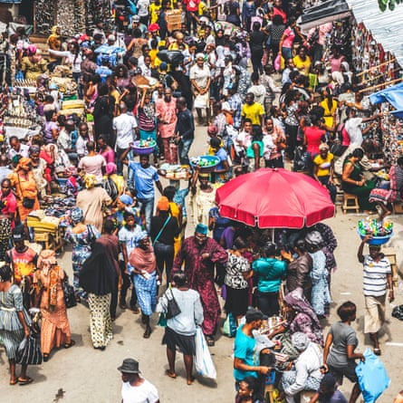 A street market in Lagos.