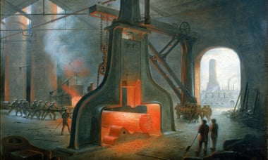 James Nasmyth’s foundry near Manchester in 1832: Britain’s industrial revolution is seen as central to the destruction of the natural world. Photograph: Print Collector/Getty Images