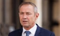 West Australian Premier Roger Cook talks during a TV interview outside Parliament House after the 2024-25 Western Australian State Budget was handed down in Perth, Thursday, May 9, 2024. (AAP Image/Richard Wainwright) NO ARCHIVING