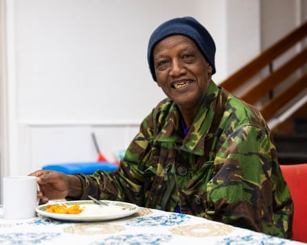 Danciel eating a plate of food