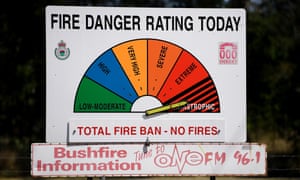 fire danger warning sign on catastrophic