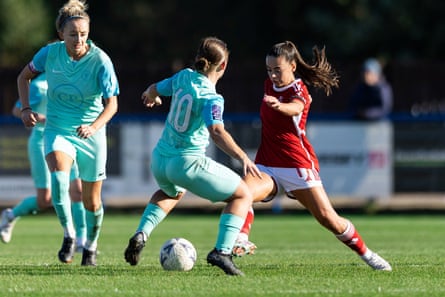 Freya Thomas of Nottingham Forest in action against Liverpool Feds last season.