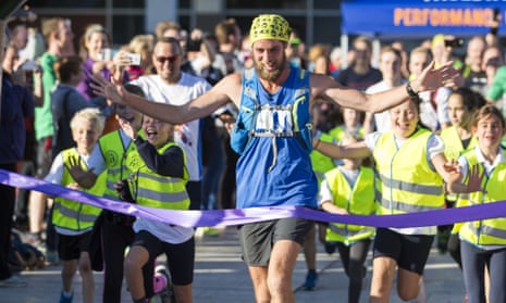 Ben Smith completes the last of his 401 marathons in Bristol.