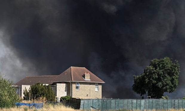 A fire in Rainham, east London, on Tuesday