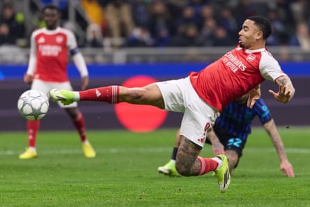 Gabriel Jesus gives Arsenal an early lead with an acrobatic finish.