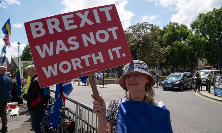 Anti Boris Johnson protesters in Westminster last week.