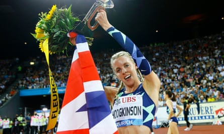 Keely Hodgkinson after winning the Diamond League 800m title in Zurich