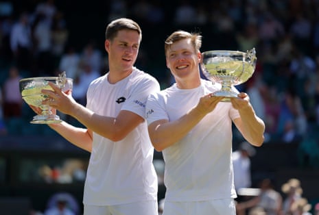 Henry Patten and Harri Heliovaara with their silverware.