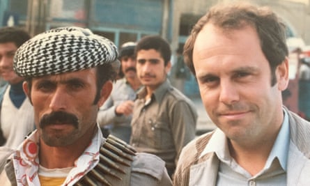 Martin Young, right, in Iran. His exposés included proof of Ayatollah Khomeini’s forces bombing the Kurds