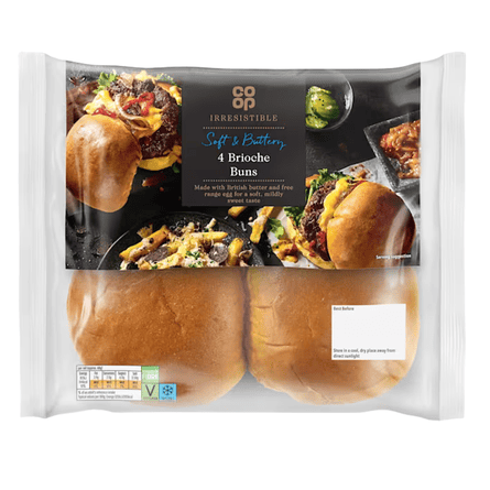 Pack of four Co-op Irresistible brioche buns