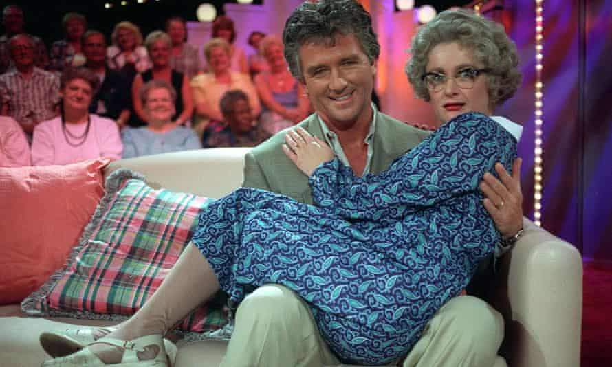 Caroline Aherne with Dallas star Patrick Duffy on The Mrs Merton Show.
