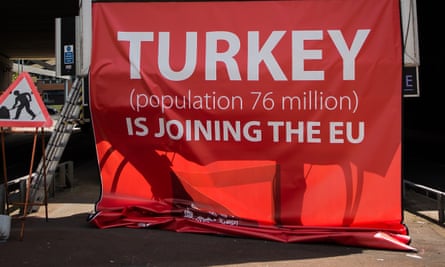 Vote Leave Turkey poster during EU referendum