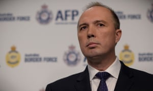 Australian Immigration Minister Peter Dutton speaks during a press conference at Parliament House in Canberra, Tuesday, 20 October, 2015
