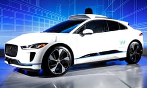 A Jaguar I-Pace self-driving car