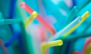 Colourful plastic straws
