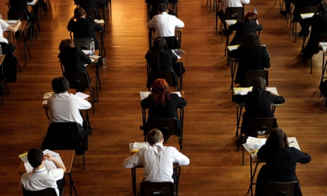 Schoolchildren sitting an exam