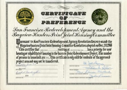An image of a document laid out horizontally, with the words ‘Certificate of Preference’ at the top between two gold and black seals. The rest is a short paragraph with lines beneath for signatures.