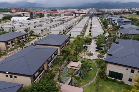Compounds inside KK Part, one of the major hubs for scam centers and human trafficking in Myawaddy, Myanmar.