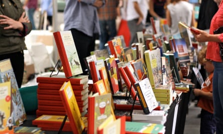 Readers peruse the stalls. 